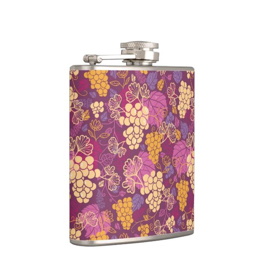 甘いブドウつる植物パターン背景 フラスク (右)