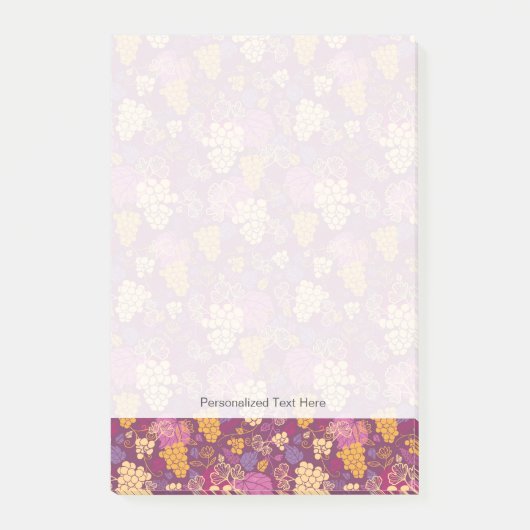 甘いブドウつる植物パターン背景 ポストイット (正面)