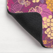 甘いブドウつる植物パターン背景 マウスパッド (コーナー)