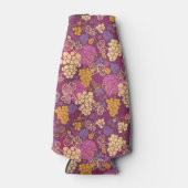 甘いブドウのつる植物パターンの背景 ボトルクーラー (正面)