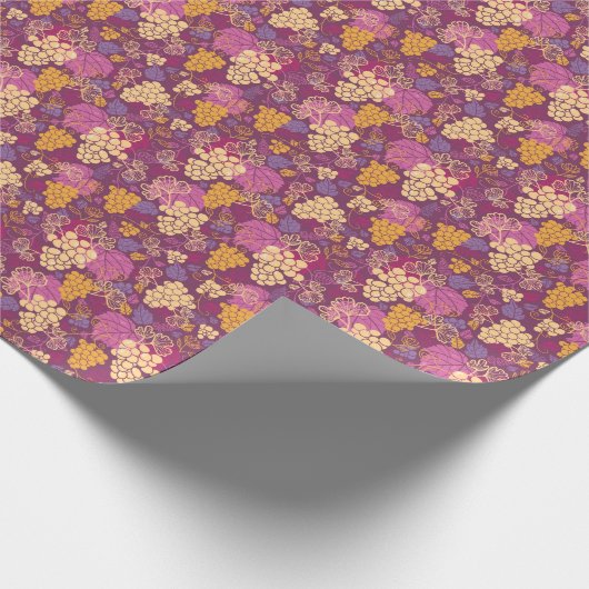 甘いブドウのつる植物パターンの背景 ラッピングペーパー (角)