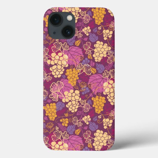 甘いブドウのつる植物パターンの背景 Case-Mate iPhoneケース (裏面)