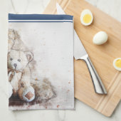 甘いブラウンのテディー・ベアの台所タオル キッチンタオル (四つ折り)