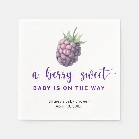 甘いブラックベリー スタンダードカクテルナプキン (正面)