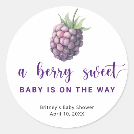 甘いブラックベリー ラウンドシール (正面)