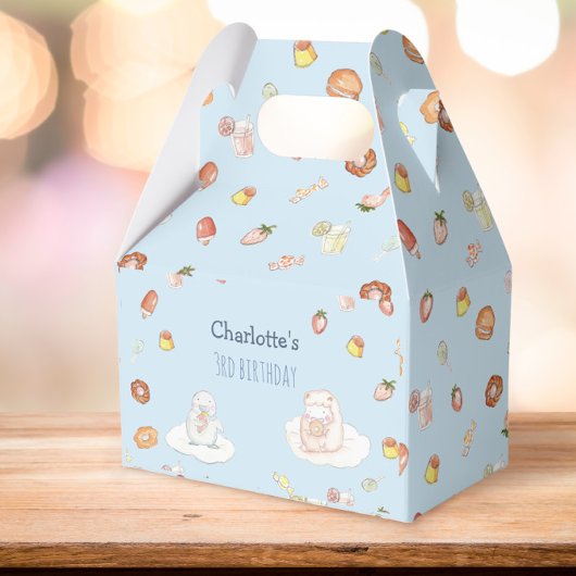 甘いブルーウォーターカラーデザート子供の誕生日 フェイバーボックス