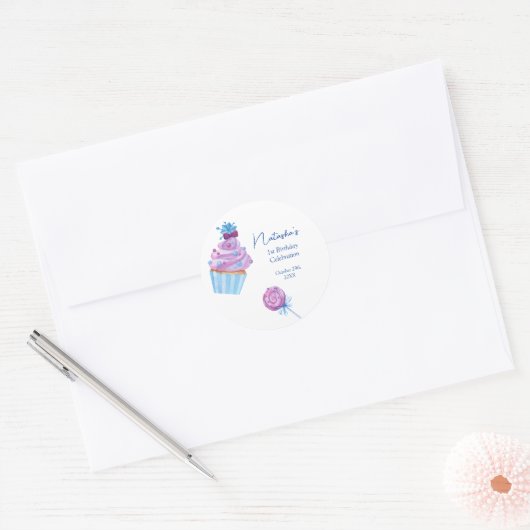 甘いブルーキャンディの誕生日 ラウンドシール (封筒)