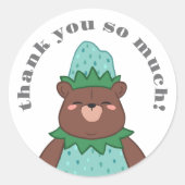 甘いブルーストロベリーベビーシャワーありがとう ラウンドシール (正面)