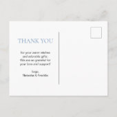 甘いブルードーナツ赤ちゃんシャワー散水感謝 インビテーションポストカード (裏面)