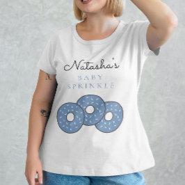 甘いブルードーナツ赤ちゃんシャワー散水 Tシャツ