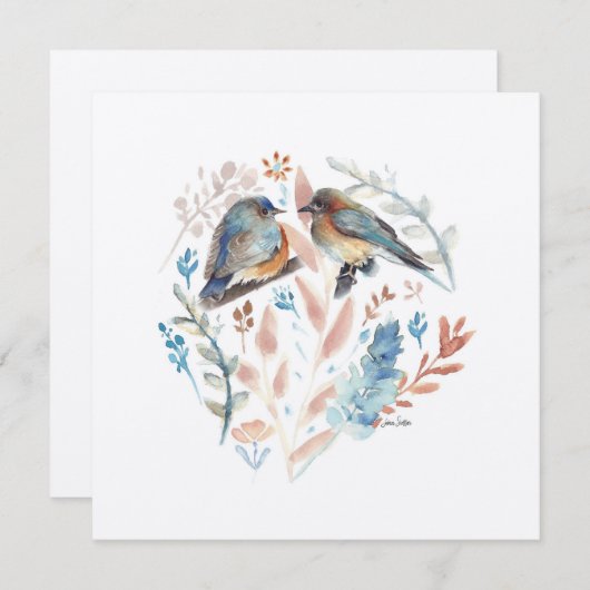 甘いブルーバードカップルの水色とフローラ (正面/裏面)