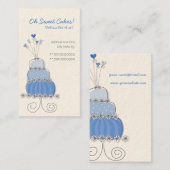 甘いブルーベリーのウエディングケーキのカスタムなプロフィールカード/ 名刺 (正面/裏面)