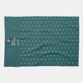 甘いブルーベリーの水彩の手絵を描形 キッチンタオル