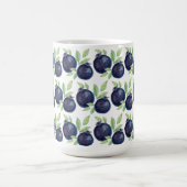 甘いブルーベリーの水彩の手絵を描形 コーヒーマグカップ (中央)