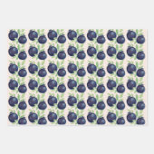 甘いブルーベリーの水彩の手絵を描形 ラッピングペーパーシート (正面2)