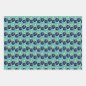 甘いブルーベリーの水彩の手絵を描形 ラッピングペーパーシート (正面3)