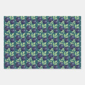 甘いブルーベリーの水彩の手絵を描形 ラッピングペーパーシート (正面2)