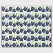 甘いブルーベリーの水彩の手絵を描形 ラッピングペーパー (フラット)