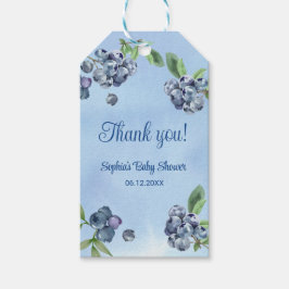 甘いブルーベリーウォーターカラーベビーシャワーありがとう ギフトタグ