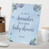 甘いブルーベリーウォーターカラーベビーシャワー 台座サイン (インサイチュ)