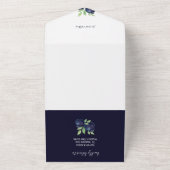 甘いブルーベリーウォーターカラー絵を描ハンド オールインワン招待状 (外側)