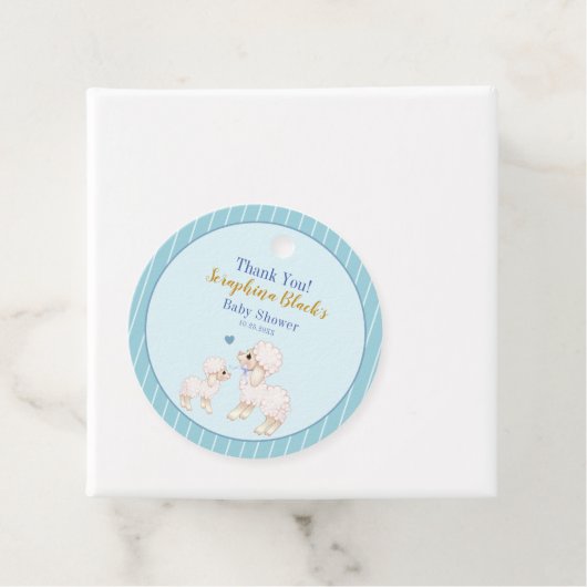 甘いブルーボーイラムベイビーシャワーありがとう フェイバータグ (インサイチュ)
