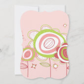 甘いプチピンクの花フローラガールベビーシャワー 招待状 (裏面)