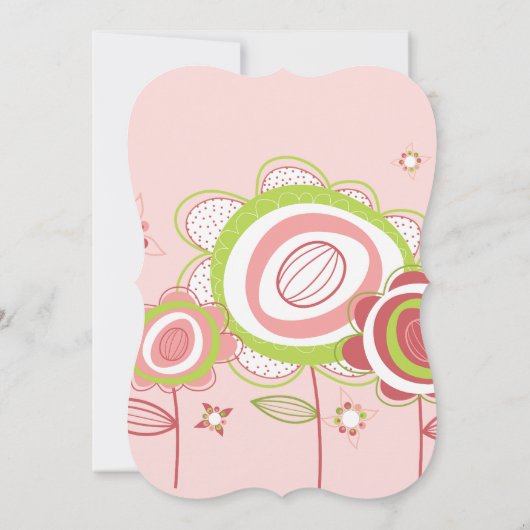 甘いプチピンクの花フローラガールベビーシャワー 招待状 (裏面)