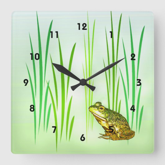 甘いプリンセス 魅力的 スクエア壁時計 (正面)