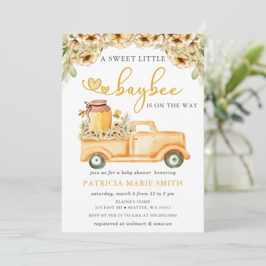 甘いベイビーはミツバチの赤ちゃんシャワーを途中にある 招待状 (スタンド正面)