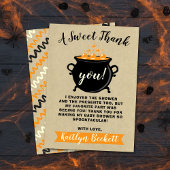 甘いベビーがハロウィーンの赤ちゃんシャワーを醸造している サンキューカード