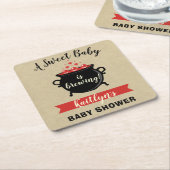 甘いベビーがハロウィーンの赤ちゃんシャワーを醸造している スクエアペーパーコースター (アングル)