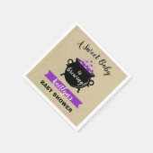 甘いベビーがハロウィーンの赤ちゃんシャワーを醸造している スタンダードカクテルナプキン (角)