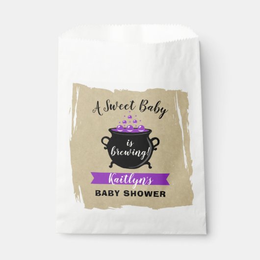 甘いベビーがハロウィーンの赤ちゃんシャワーを醸造している フェイバーバッグ (正面)