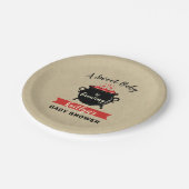 甘いベビーがハロウィーンの赤ちゃんシャワーを醸造している ペーパープレート (アングル)