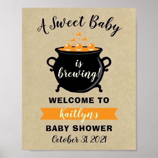 甘いベビーがハロウィーンの赤ちゃんシャワーを醸造している ポスター (正面)
