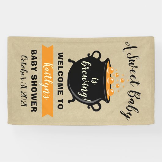 甘いベビーがハロウィーンの赤ちゃんシャワーを醸造している 横断幕 (横)