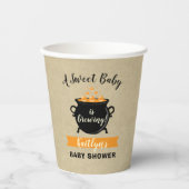 甘いベビーがハロウィーンの赤ちゃんシャワーを醸造している 紙コップ (正面)