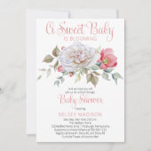 甘いベビーが赤ちゃんのシャワーを通してドライブを咲いている 招待状 (正面)