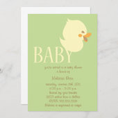 甘いベビーで緑のベビーシャワー招待状 招待状 (正面/裏面)