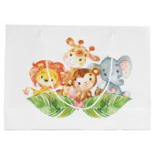 甘いベビーのジャングル動物 ラージペーパーバッグ (裏面)