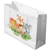 甘いベビーのジャングル動物 ラージペーパーバッグ (正面アングル)