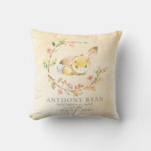 甘いベビーのバニーのベビーの誕生Statsの枕 クッション (正面)