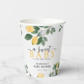 甘いベビーの水色レモンベビーシャワー 紙コップ (裏面)