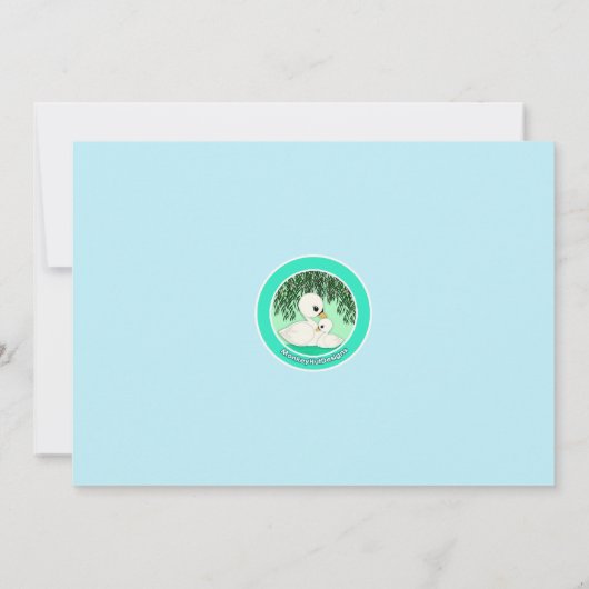 甘いベビーの白鳥のベビーシャワーの招待のお母さんのキス 招待状 (裏面)