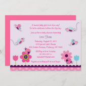 甘いベビーの虫のベビーシャワー招待状 招待状 (正面/裏面)