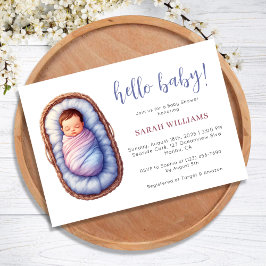 甘いベビーをバスケッ男女兼用ドシャワー 招待状