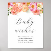 甘いベビーウィッシュベイビーシャワーゲストブックサイン ポスター (正面)