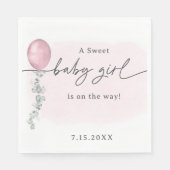 甘いベビーガールの赤ちゃんシャワー スタンダードランチョンナプキン (正面)