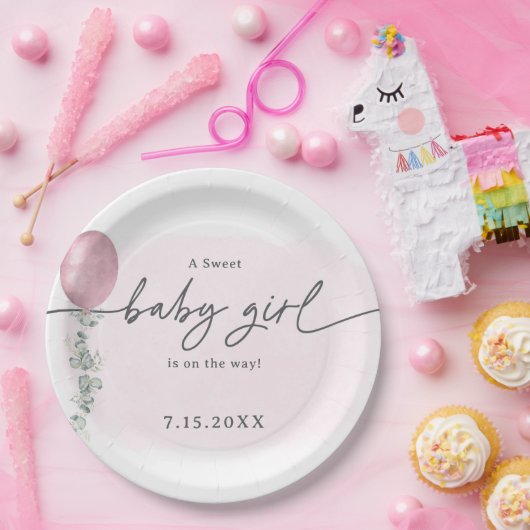 甘いベビーガールの赤ちゃんシャワー ペーパープレート (パーティー)